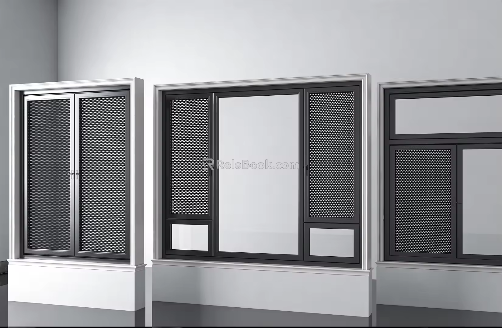 aluminum alloy windows modern windows 3d model
