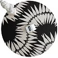 Black And White Round Rug With Leaf Pattern And Decorative Box Sculpture 3d model