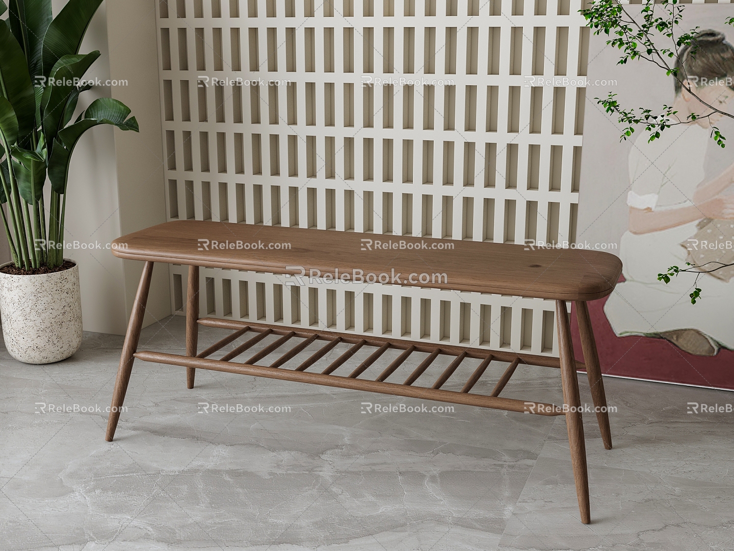 Nordic bed end stool model