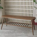 Nordic bed end stool 3d model