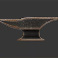 Vintage Iron Anvil With Weathered Rustic Surface And Traditional Blacksmith Craft Design 3d model