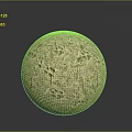 Detailed Wooden Stone Sphere With Intricate Carved Patterns And Natural Textured Surface