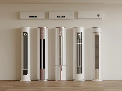 Modern Tower Fans With Various Colors And Control Panels For Home Use 3d model