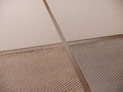 Square Herringbone Textured Rugs in Beige Brown Gray Tones for Modern Home Decor 3d model