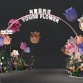 Creative Garden Flower Arch With YOURS FLOWER And Colorful Tulips