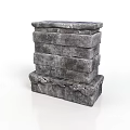 Ancient Stone Architectural Structure With Stacked Layered Blocks And Carved Base Details