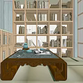 Elegant Shopping Mall Store Interior With Light Blue Walls Wooden Flooring And Carved Chairs