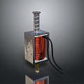 Solenoid Valve With Metal Housing Red Coil Black Wires And Metal Rod