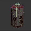Old Rusty Metal Bucket For Household Storage With Rust Spots And Metal Construction