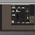 Modern Wooden Bookcase With Lighting Shelves Decorative Items And Storage Space