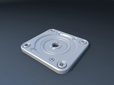 Mother Child Door Metal Connecting Plate With Screw Holes And Central Hole 3d model