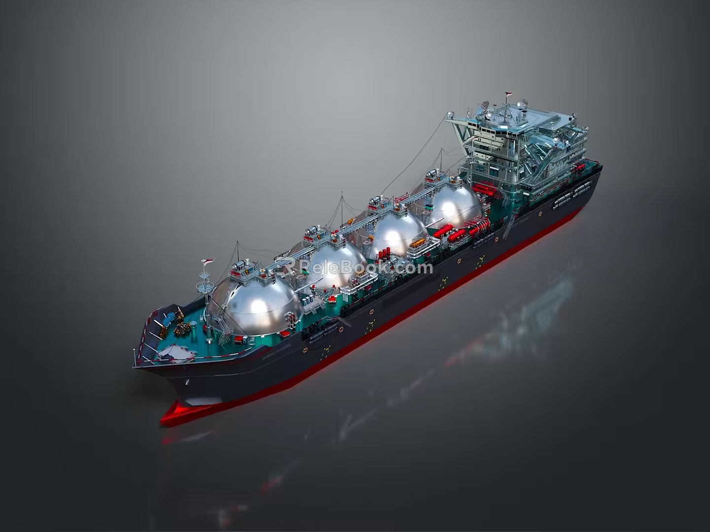 Modern engineering ship, digging ship, gold mining ship 3d model