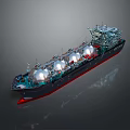 Modern engineering ship, digging ship, gold mining ship 3d model