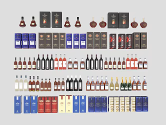 Famous wine combination 3d model