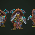 Modern Game Character Turtle Warrior Turtle Samurai 3d model