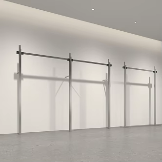 Clothing Store Shelf Stainless Steel Hanging Rod Stainless Steel Shelf Industrial Style Tooling Shelf Tooling Style Modern Popular Minimalist Popular Wall Floor Rack 3d model