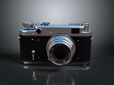 Olympus Vintage Style Electronic Camera With Metal Body Classic Lens And Controls 3d model