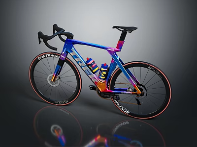 Modern Road Bicycle With Colorful Gradient Frame Drop Handlebars Continental Tires And Sporty Design 3d model