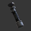 Tactical Weapon Mechanical Component With Silver Metal Build And Threaded Structural Design 3d model