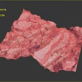 Garden Landscape Featuring Colorful Pink And Purple Rock Formations With Natural Terrain Design