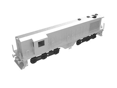Silver Railway Cargo Train Car Equipment With Wheels And Metal Structure 3d model