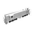 Silver Railway Cargo Train Car Equipment With Wheels And Metal Structure