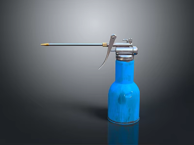 Durable Blue Handheld Spray Bottle With Metal Nozzle And Trigger Design 3d model
