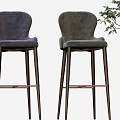 Stylish Bar Stools With Modern Designs Various Colors And Metal Frames 3d model