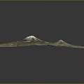 3D Mountain Landscape With Snow Capped Peak Green Slopes And Natural Terrain