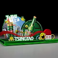 Tsingtao Beer Promotion Display With Bottles Cans And New Launch Elements 3d model