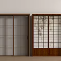 Middle ancient sliding door 3d model