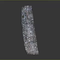 Plant Fossil Embedded Transparent Crystal Bar with Colorful Textures on Dark Background