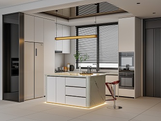 Modern open kitchen 3d model