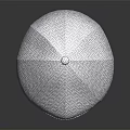 Gray White Herringbone Pattern Flat Cap With Textured Fabric Fashion Accessory 3d model