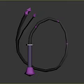 Futuristic Ring Shaped Weapon With Black Purple Design And Pink Accents