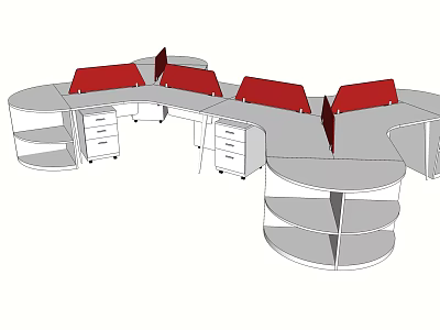Modern Office Desk and Chair Office Desk and Chair Combination Keyboard Box Carton Box Home Furnishing 3d model