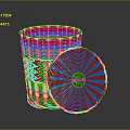 Wicker Trash Can With Lid For Home Household Storage And Decorative Use