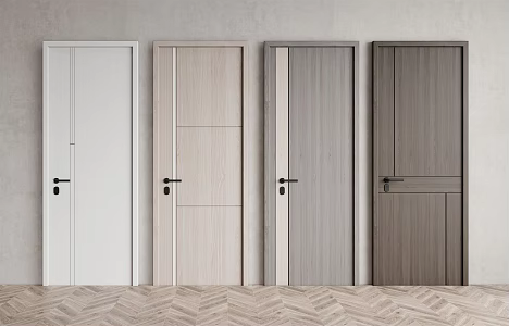 Modern swing door single door combination 3d model