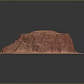 Realistic Red 3D Terrain Model With Mountainous Structure And Detailed Texture 3d model