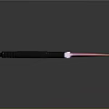 Tactical Karambit Knife With Black Handle Gradient Pink Purple Blade And Ring Pommel