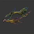 Intricate Mythical Dragon Sculpture Carving With Golden Purple Accents Dynamic Claws And Shiny Texture