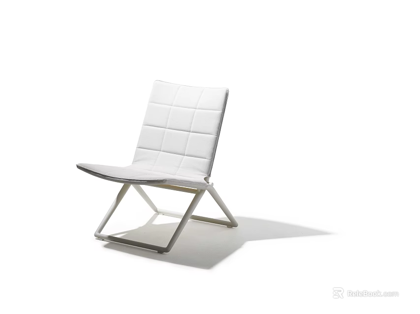 Stylish Modern White Outdoor Chair With Metal Frame And Comfortable Seat 3d model 