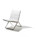 Stylish Modern White Outdoor Chair With Metal Frame And Comfortable Seat