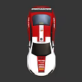 White and Red Racing Car With HSBC Castrol Logos And Rear Wing