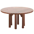 Middle style dining table and chair combination 3d model