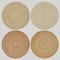 Woven Round Rugs with Textured Design in Beige and Brown Tones for Home Decor