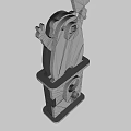 Gray Cartoon Character On Pedestal Holding Food Sign With Feed Design Elements