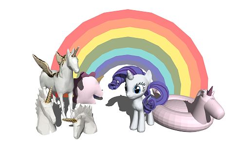 Modern toy unicorn 3d model