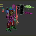 Modern Robot Transformers Gundam Warrior Gundam Mecha Warrior 3d model