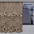 Cultural Wall With Chinese Characters And 3D Wooden Blocks In Modern Indoor Exhibition Space